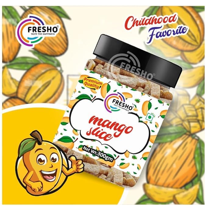 FRESHO Mango Slice (Pachak Khatta Meetha Aam Papad Churan) Fresh, 300 Gram