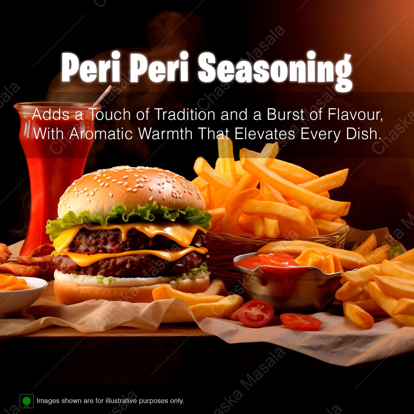 Chaska masale Peri-Peri Spice Mix | Exotic Spices | Multi-purpose Seasoning | Trans Fat Free | Vegan | Zero added Colours, Fillers, Additives & Preservatives |100GM