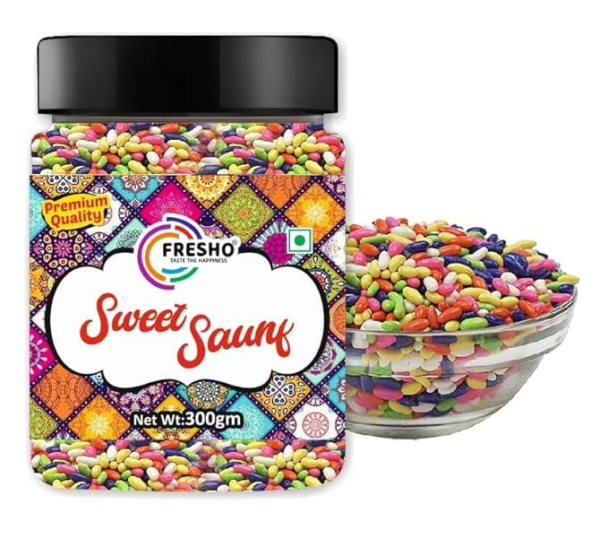 FRESHO Mouth Freshener,(300 g) Green Madrasi Saunf, Rajasthani, Gulab, Bangali And Colorful Sauf|Premium