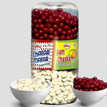Aam chaska 200 gm and Chatar Matar 200 gm Good for digestion Travel pack easy to carry 2 in 1 pack