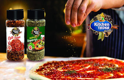 Kitchen Tadka|Chilli Flakes|Oregano|Mixed Herbs|Seasoning|Best for Pizza pasta|Italian Dishes|No Artificial Colours|Pack of 2|100gm Each