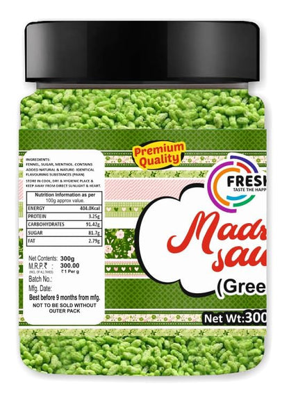FRESHO Green Madrasi Saunf Mukhwas Mouth Freshener Mix, 300g