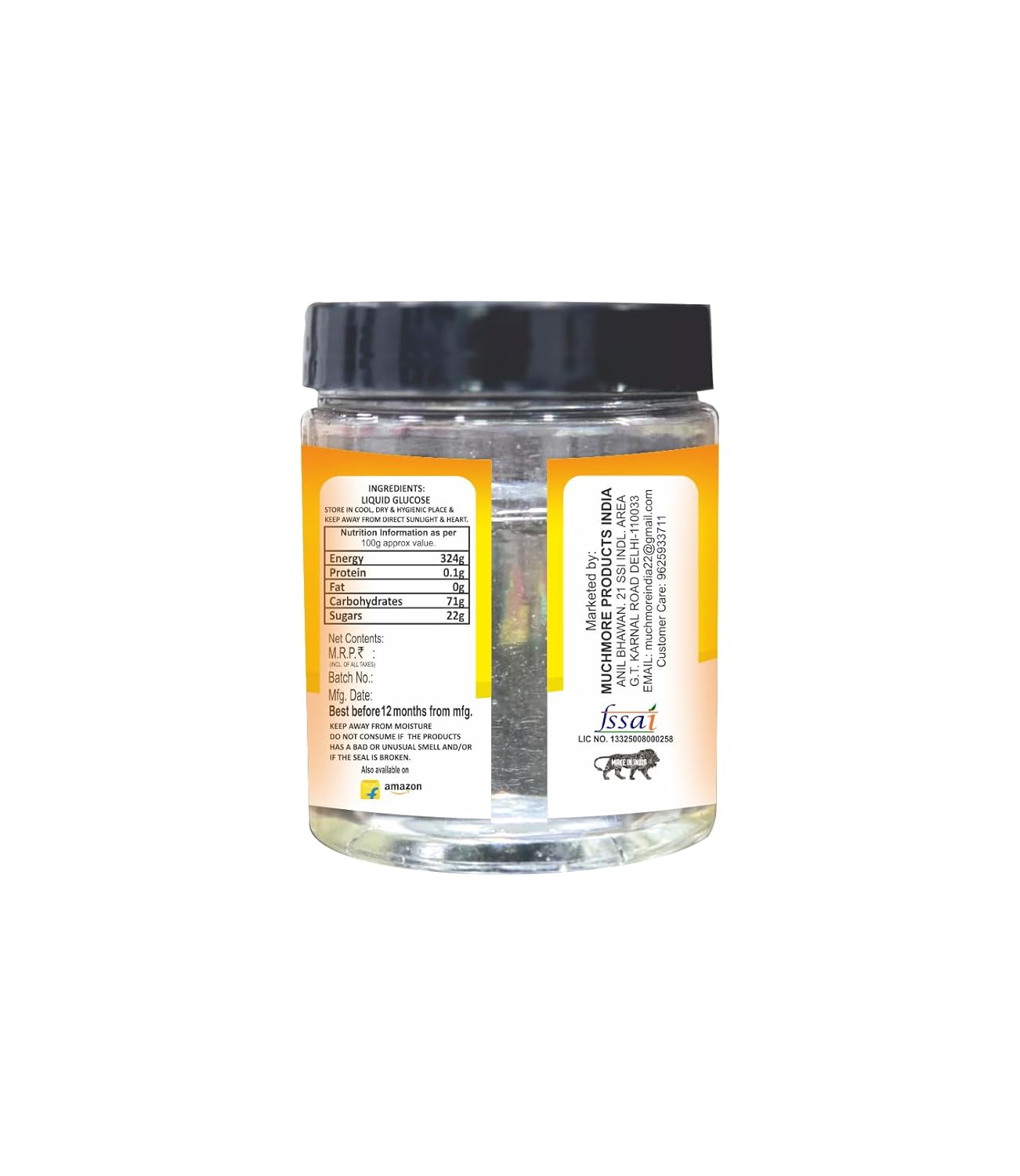 Muchmore Liquid Glucose 500gm, Liquid Glucose (Syrup) for Making Cake and ice Cream (500g)