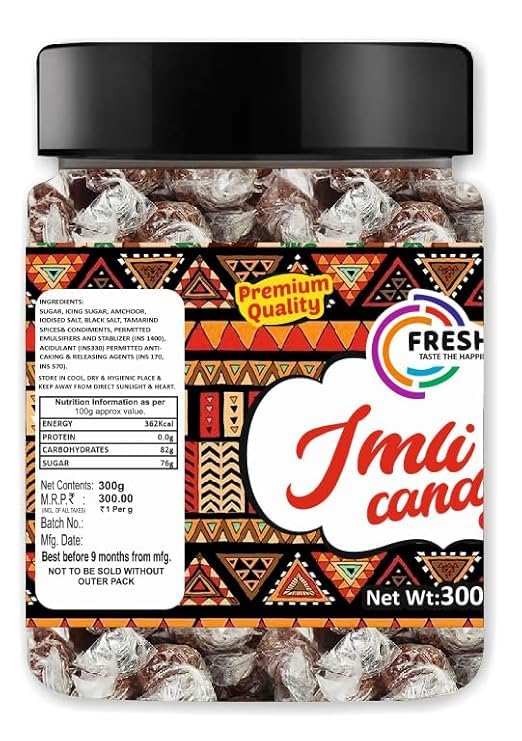 FRESHO Imli Candy (Khatti, Methi Imli Tamarind Twist Candy), 300g (Jar)