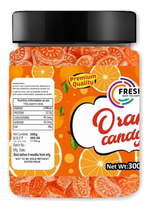 FRESHO Orange Candy (Narangi Goli), 300g