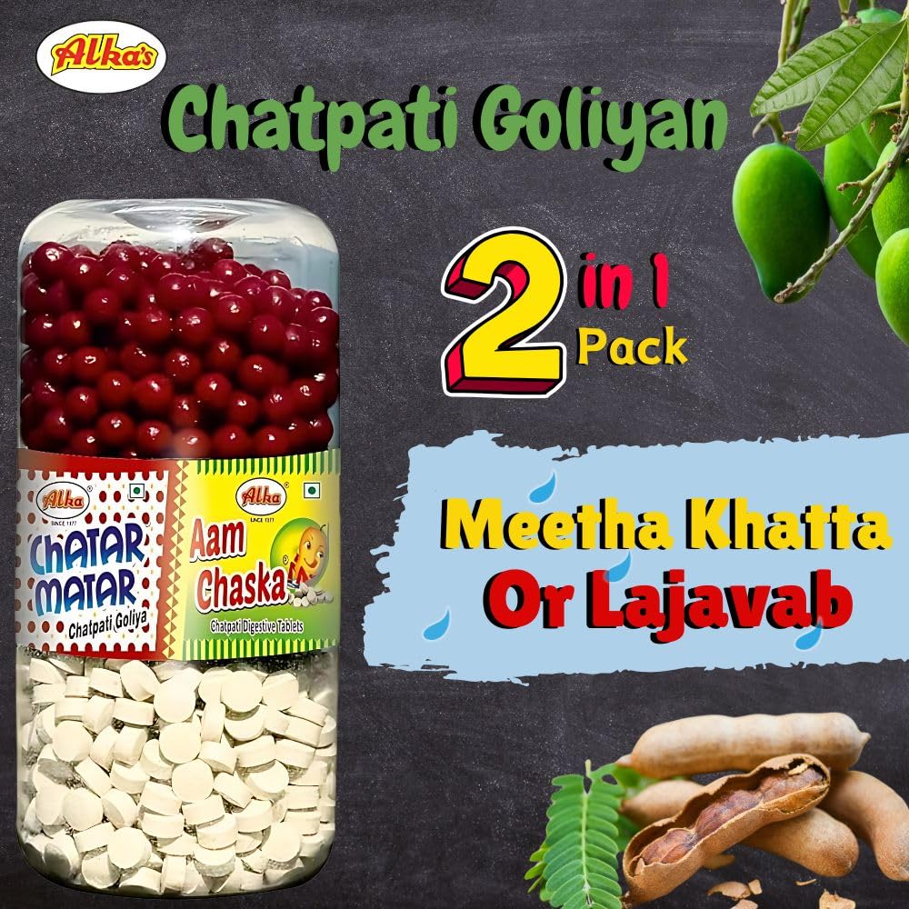 Aam chaska 200 gm and Chatar Matar 200 gm Good for digestion Travel pack easy to carry 2 in 1 pack