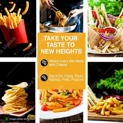 Chaska masale Cheddar Cheese Powder for Popcorn, Pasta, Pizza, Nachos & Fries | Popcorn & Cheese Seasoning Powder