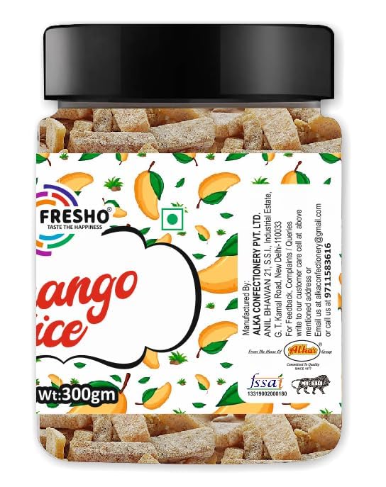 FRESHO Mango Slice (Pachak Khatta Meetha Aam Papad Churan) Fresh, 300 Gram