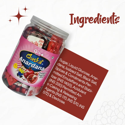 CHASKA Anardana Tablets Digestive Candy | Tangy Chatpata Flavor | Pocket-Friendly Strips Pack | After Meal Digestive Goli | 100 Strips