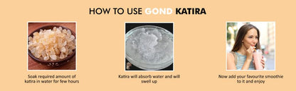 Gond Katira Pure (Edible Gum) - 150 grams | Tragacanth Gum | High Cooling Properties Herbal Food | Super Food