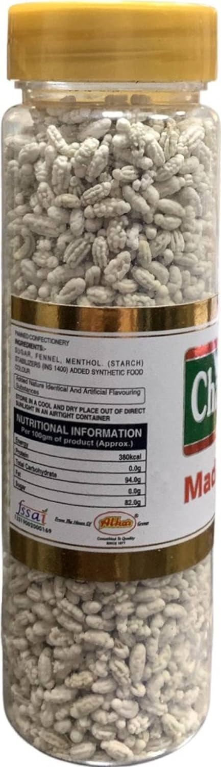 CHASKA BITE |Madrasi Saunf|Peppermint Mukhwas|Mouth Freshner|(White 100g and Green 100g Madrasi Saunf)Pure and Premium Mukhwas| Thandai Mint Saunf Fennel Seeds|Good for Bad Breath , Good for Digestion,After Meal and Drink Paan Flavour