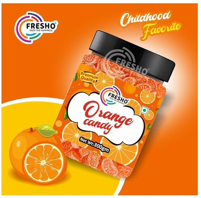 FRESHO Orange Candy (Narangi Goli), 300g