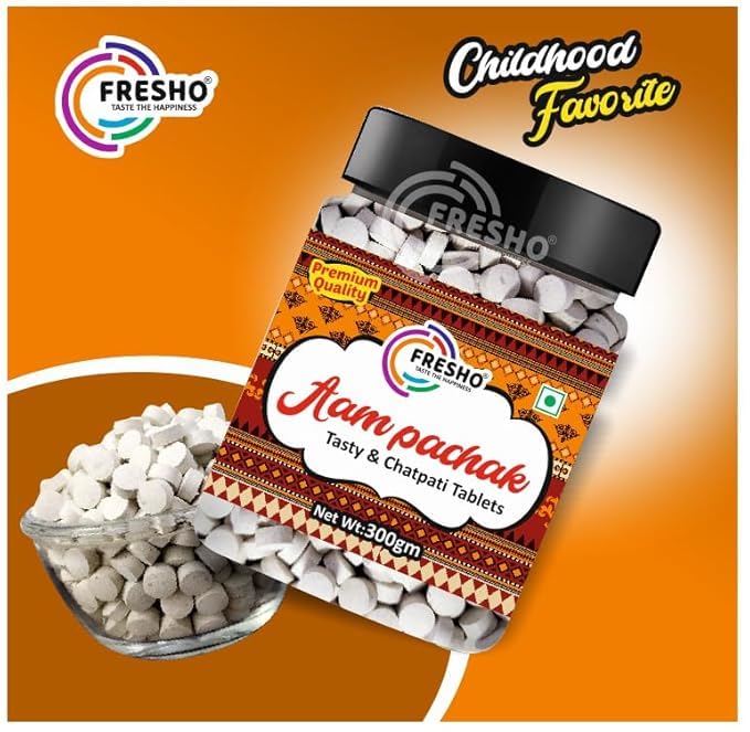 Fresho Aam Pachak Khatti Mithi Tasty Digestive Tablet/Candy/Toffee Aam Candy 300gm MANGO Toffee (300 g)