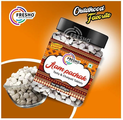 Fresho Aam Pachak Khatti Mithi Tasty Digestive Tablet/Candy/Toffee Aam Candy 300gm MANGO Toffee (300 g)