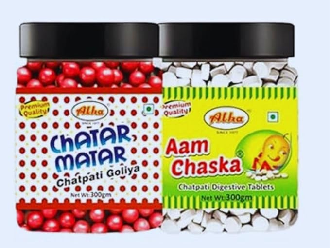 CHATAR MATAR Chatpati Churan Goli | Khatta Meetha Digestive Candy | Tasty Indian Mouth Freshener | 300g
