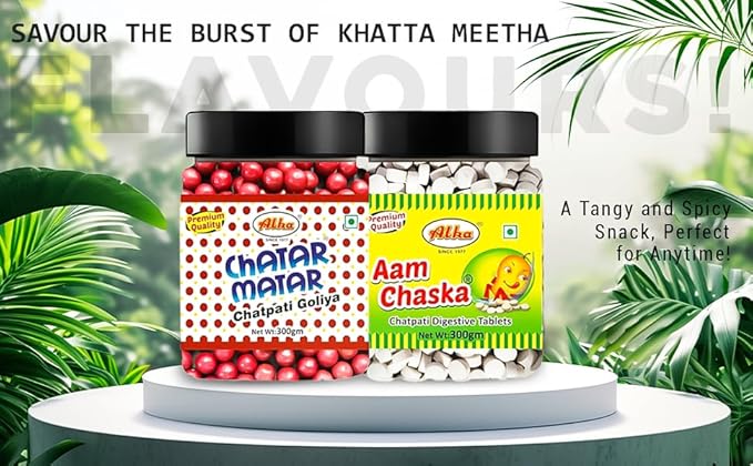 CHATAR MATAR Chatpati Churan Goli | Khatta Meetha Digestive Candy | Tasty Indian Mouth Freshener | 300g