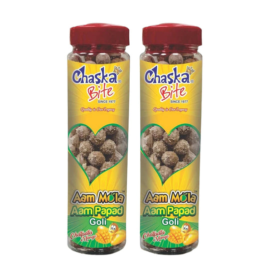CHASKA BITE Aam Papd Goli|Sour and Tagy|Sweet|Khatti Meethi|Candies|Soft|Pack of 2|220 gm Each AAM PAPAD FLAVOR Sour Candy (2 x 1)