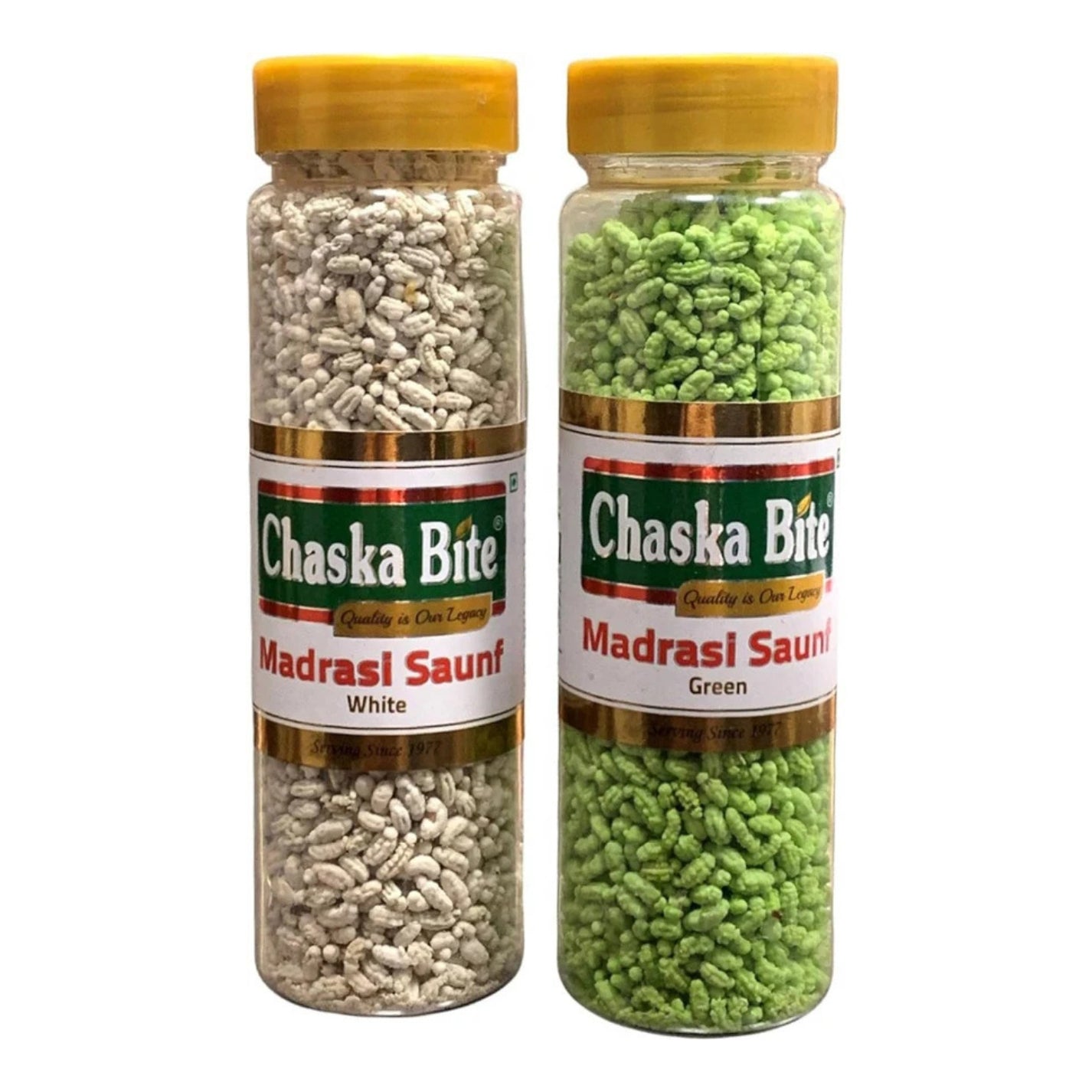 CHASKA BITE |Madrasi Saunf|Peppermint Mukhwas|Mouth Freshner|(White 100g and Green 100g Madrasi Saunf)Pure and Premium Mukhwas| Thandai Mint Saunf Fennel Seeds|Good for Bad Breath , Good for Digestion,After Meal and Drink Paan Flavour