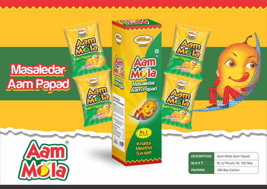 Alka Aam Mola Masaledar Aam Papad Pouch – Chatpata Mango Flavour | ₹1 Pouch