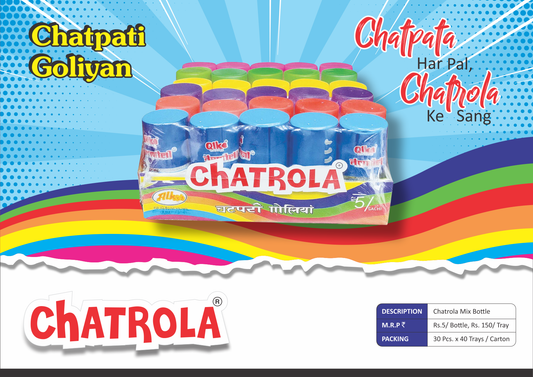Alka Chatrola Chatpati Goliyan Mix Bottle – Tangy & Spicy Candy Tablets (₹5 Bottle)