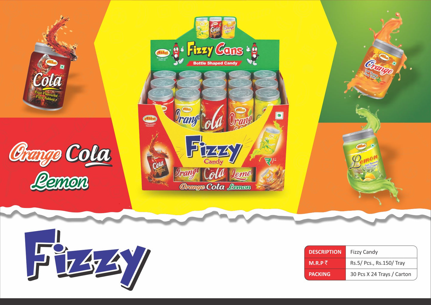 Alka Fizzy Candy Cola Flavour – Bottle Shaped Candy | ₹5 Pack