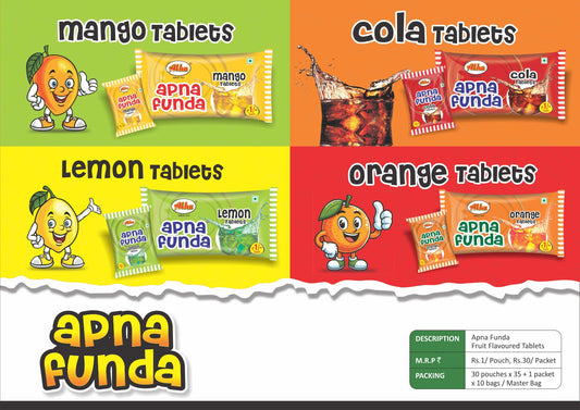 Alka Apna Funda Mango Tablets – Fruit Flavoured Candy | ₹1 Pouch