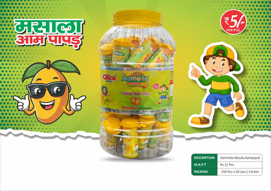 Alka Aamola Masala Aampapad (Masalewala) Candy Jar – ₹5 Each | 150 Pcs